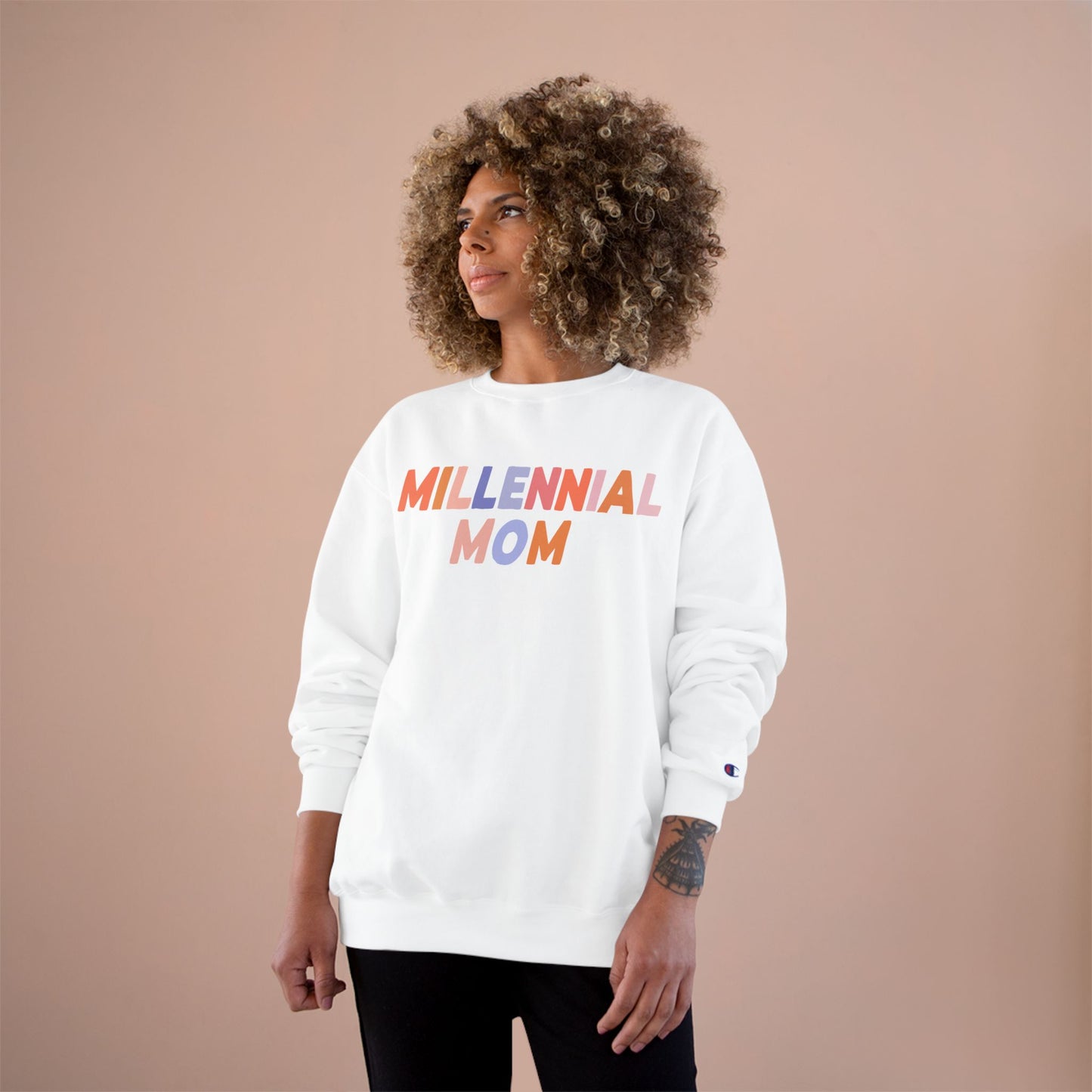Champion Sweatshirt Millennial Mom Fun Colors
