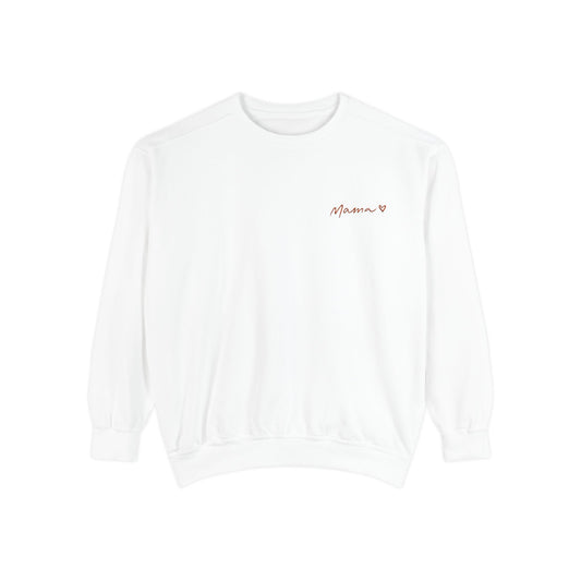 Embroidered Mama <3 Sweatshirt Red Thread