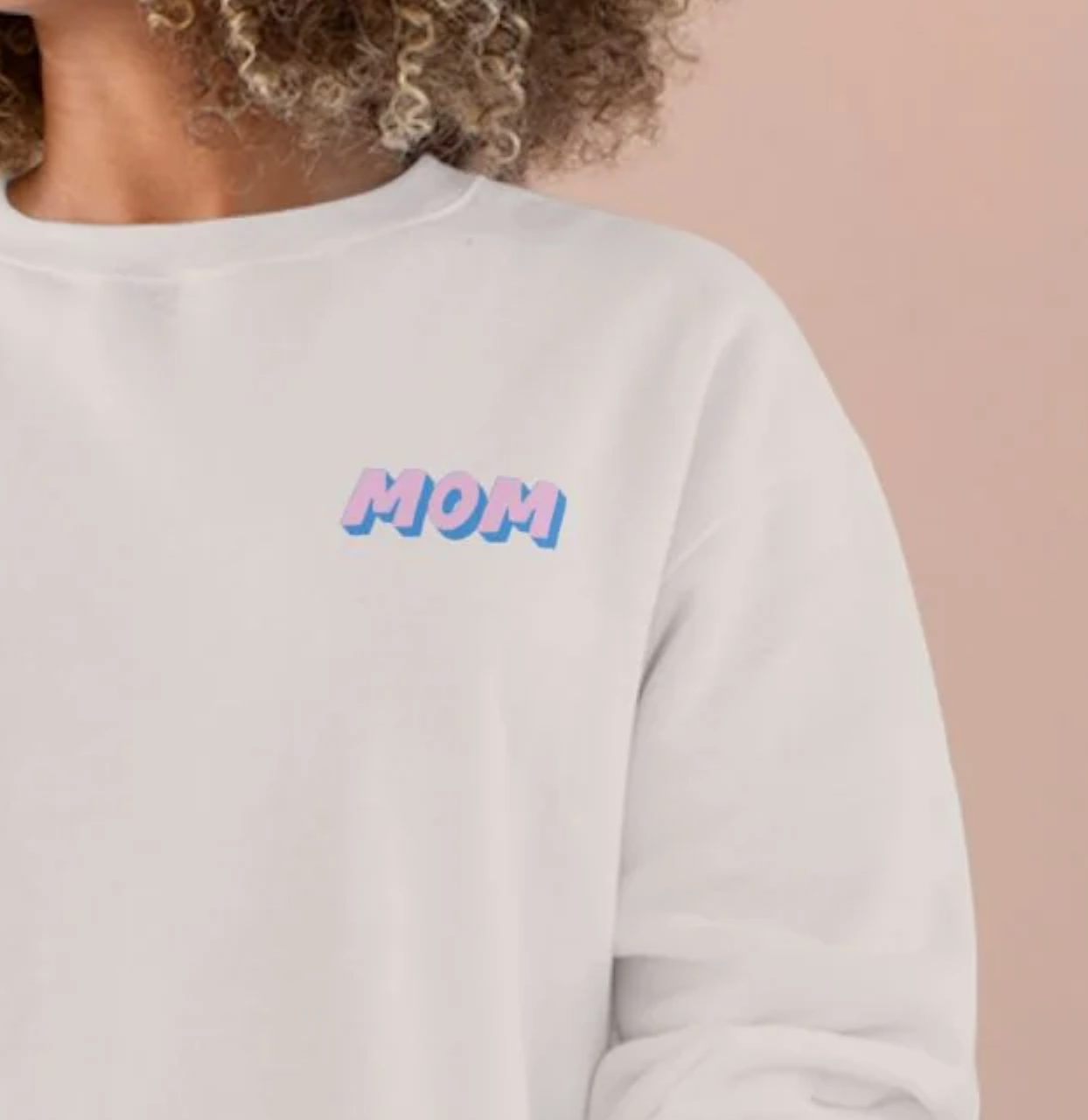 Mom Block Sweatshirt in Pink and Blue